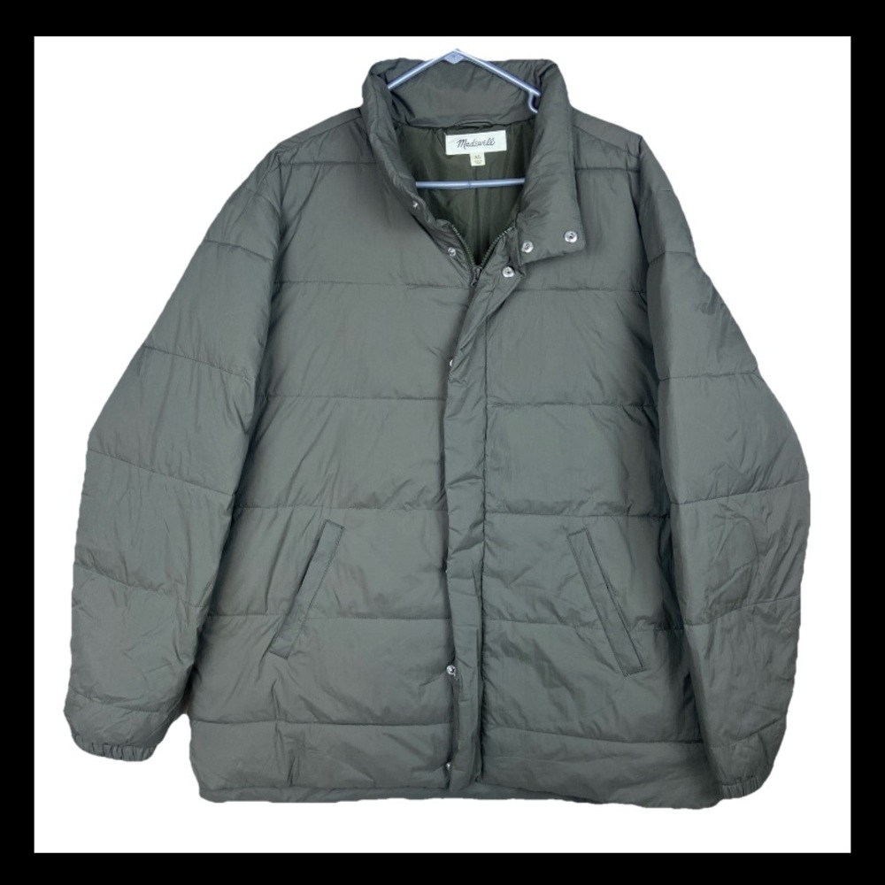 Madewell Quilted Puffer Jacket Men’s XL Green Full Zip Winter Coat Primaloft